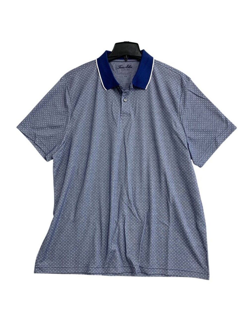 Tasso Elba Men's XXL Supima Cotton Polo Shirt Blue Polka Dot Short Sleeve P0577